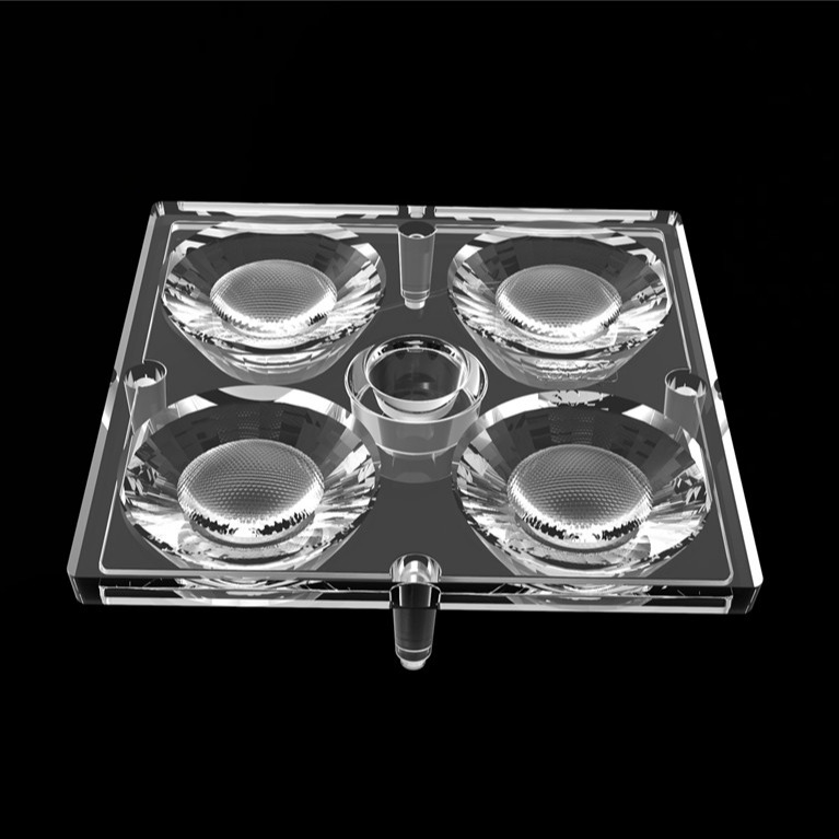 50 * 50mm 30 độ 4 trong 1 Đèn ánh sáng LED Vật liệu PC cho đèn LED SMD7070 / 5050/4 * 3030