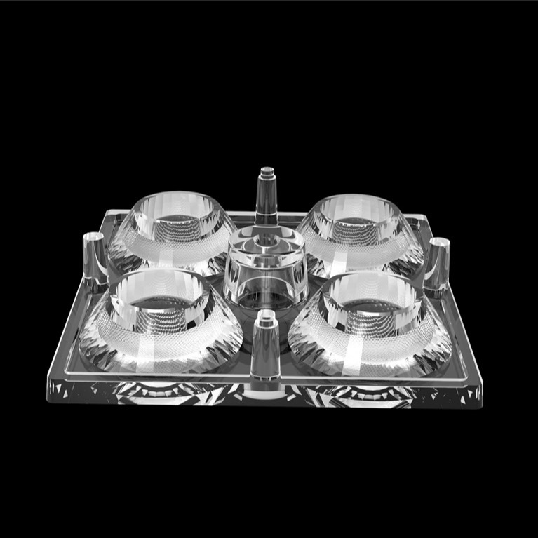 50 * 50mm 30 độ 4 trong 1 Đèn ánh sáng LED Vật liệu PC cho đèn LED SMD7070 / 5050/4 * 3030