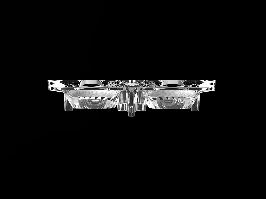 50 * 50mm 30 độ 4 trong 1 Đèn ánh sáng LED Vật liệu PC cho đèn LED SMD7070 / 5050/4 * 3030
