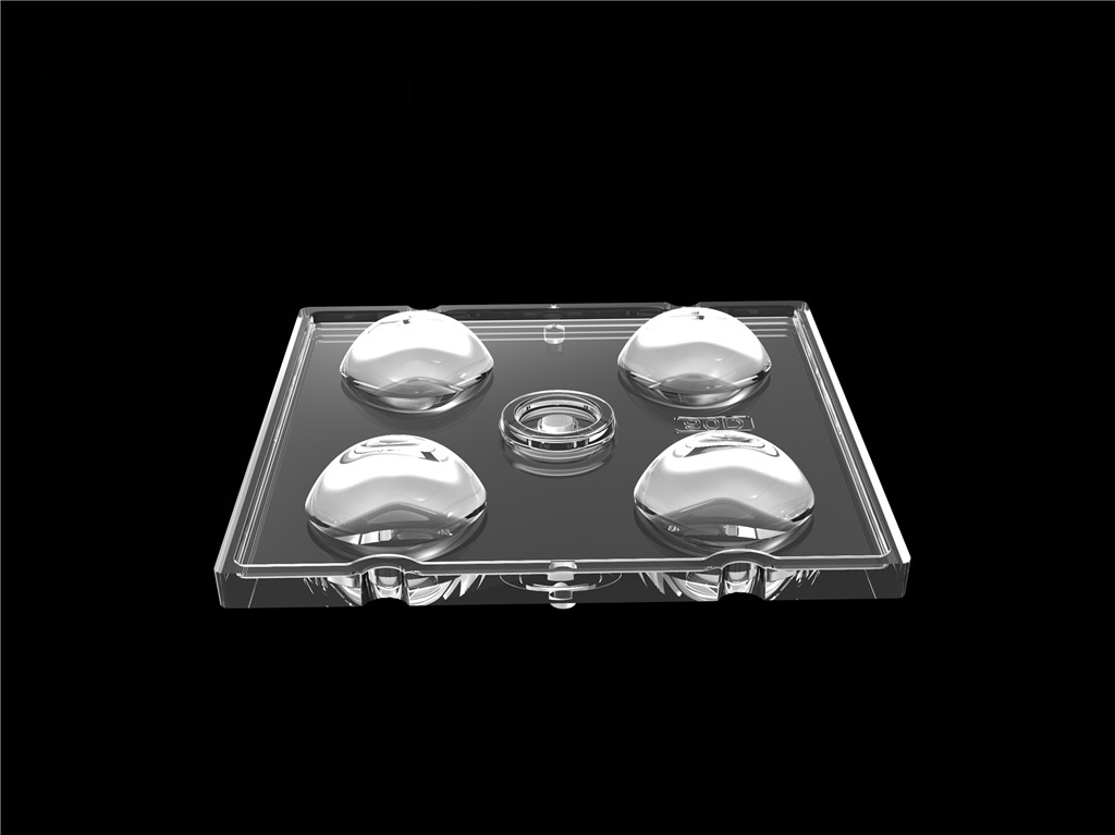 50 * 50mm 90 độ 4 trong 1 Đèn ánh sáng LED Vật liệu PC cho đèn LED SMD7070 / 5050/4 * 3030