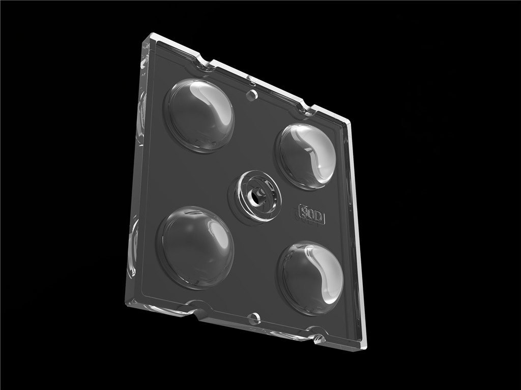 50 * 50mm 90 độ 4 trong 1 Đèn ánh sáng LED Vật liệu PC cho đèn LED SMD7070 / 5050/4 * 3030