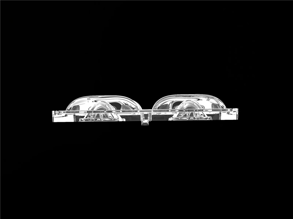 50 * 50mm TYPE2 Asymmetrical 4 In 1 LED Light Lens vật liệu PC cho đèn LED SMD7070 / 5050/4 * 3030