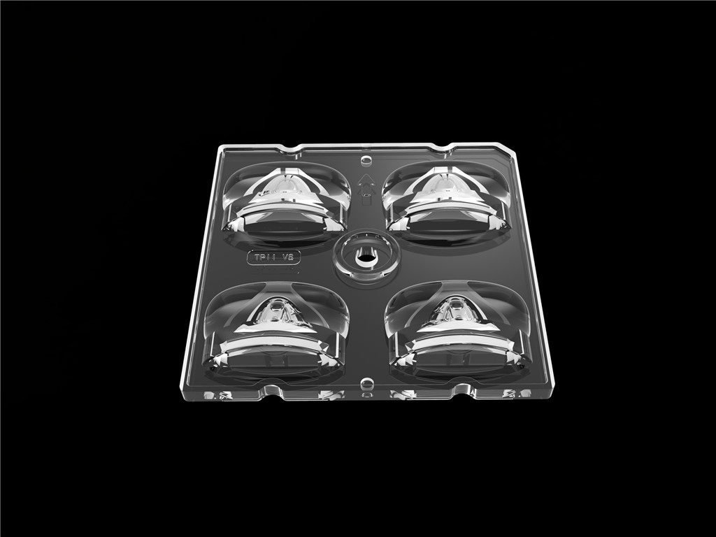 50 * 50mm 55 * 152 độ / TYPE2-VS 4 In 1 Đèn ánh sáng LED Vật liệu PC cho Đèn đèn đường LED SMD3535/5050LED