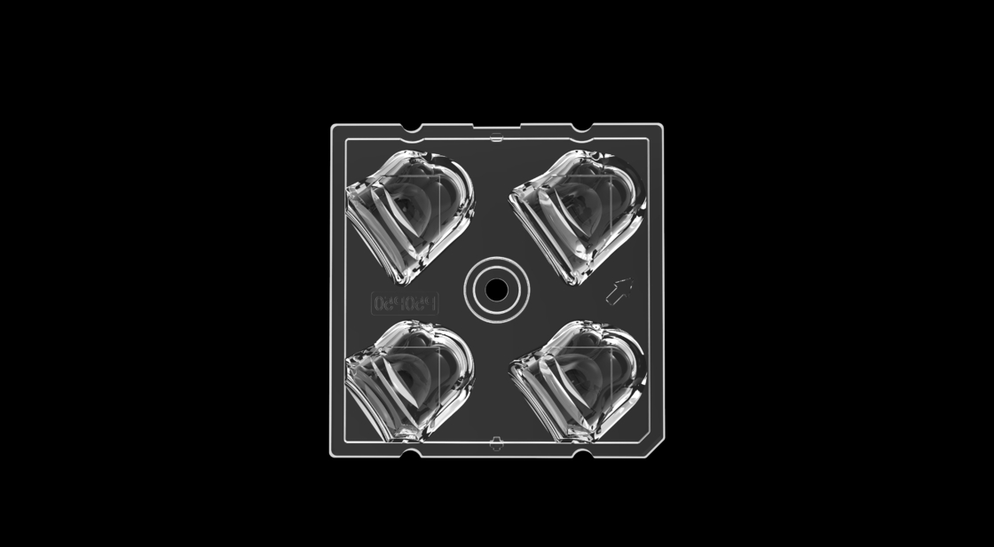 50 * 50mm High Transmittance LED Street Light Module với 4IN1 50 độ phân cực Loại ống kính và chip LED SMD5050