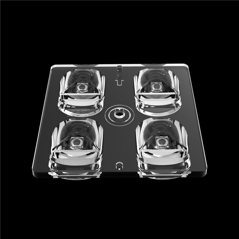 Polarized 60Degree 2 * 2 Multi-Lens High Transmittance 50 * 50mm Cho đèn LED Track And Field Stadium Lighting