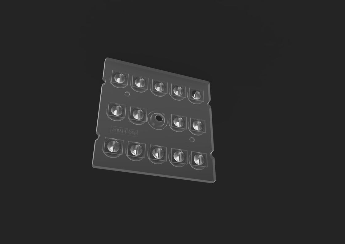 Phân bố ánh sáng cực rộng LED Lens Array 14 Trong 1 Loại 5 Dành cho Chiếu sáng Đèn Chỗ đậu xe