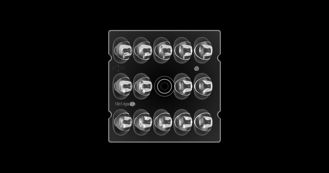 Ống kính LED hình vuông đèn đường TYPE 3, Quang học phân phối ánh sáng dạng tự do cho hệ thống chiếu sáng LED